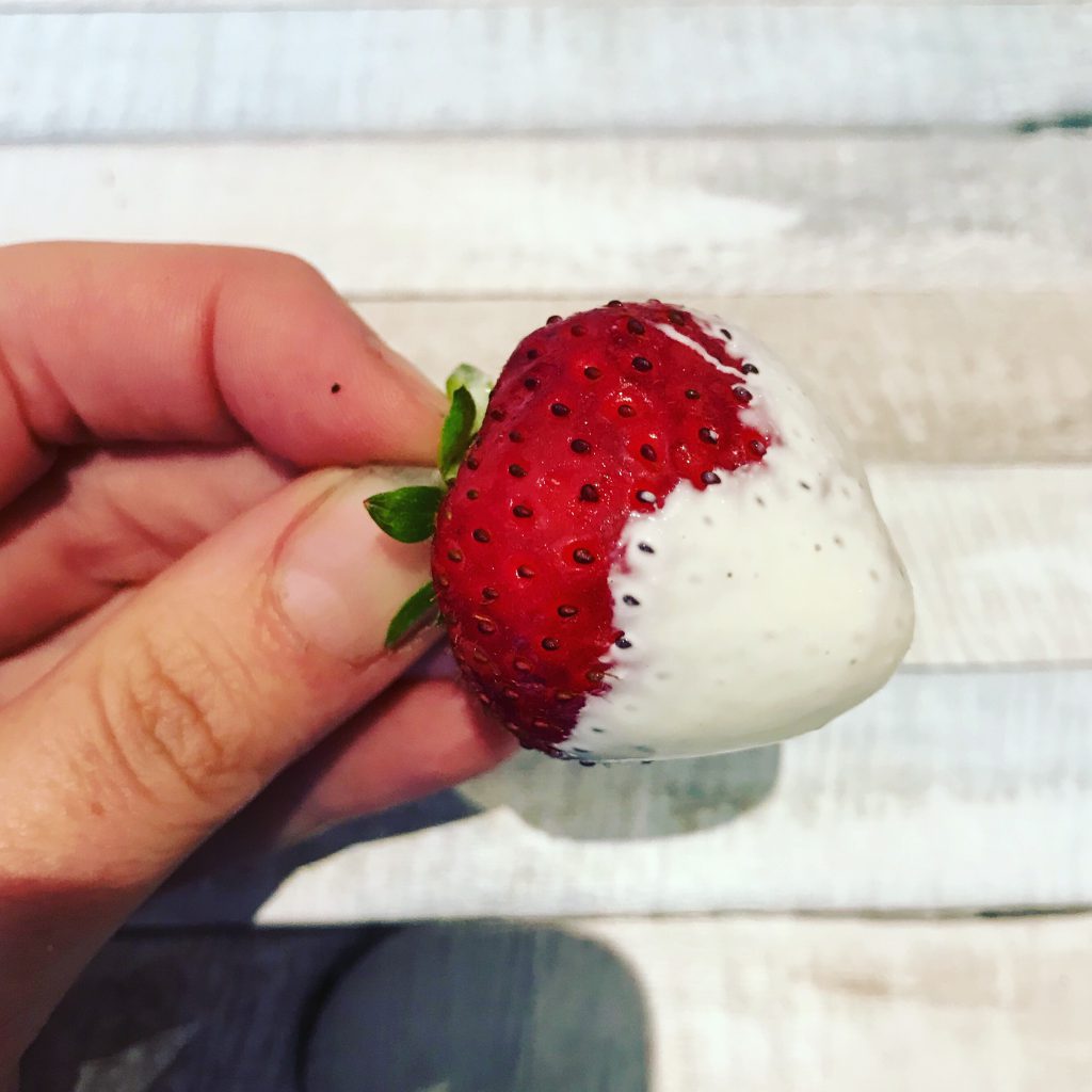 My Sunday Photo - Strawberry dipped in cream