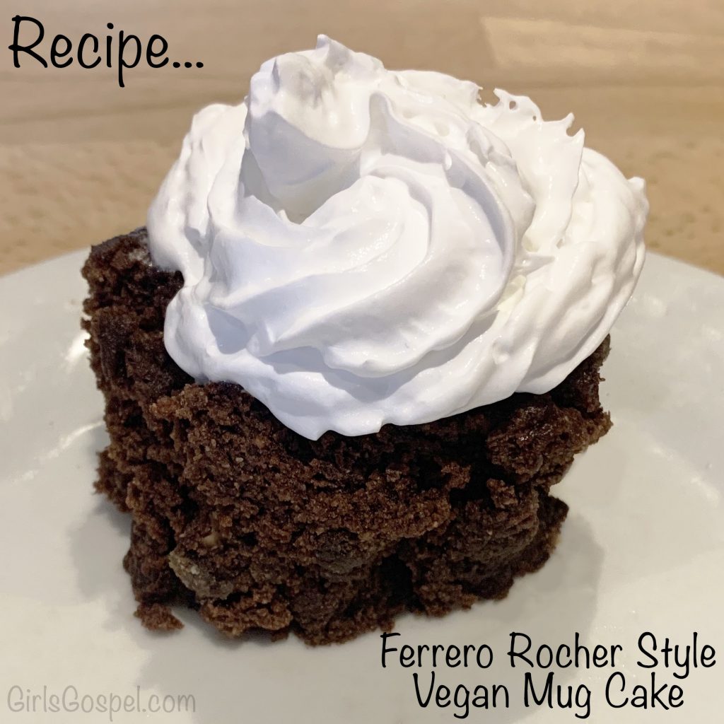 Finished Ferrero Rocher Vegan Mug Cake Recipe