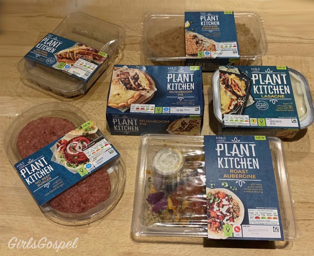 week 1 of Veganuary - M&S vegan food packaging lay on table 