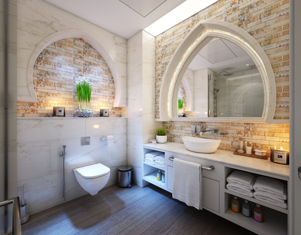 designing a modern bathroom - toilet and sink