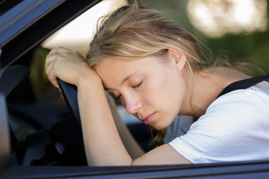 get your va-va-voom back on track again - tired woman sleep in car