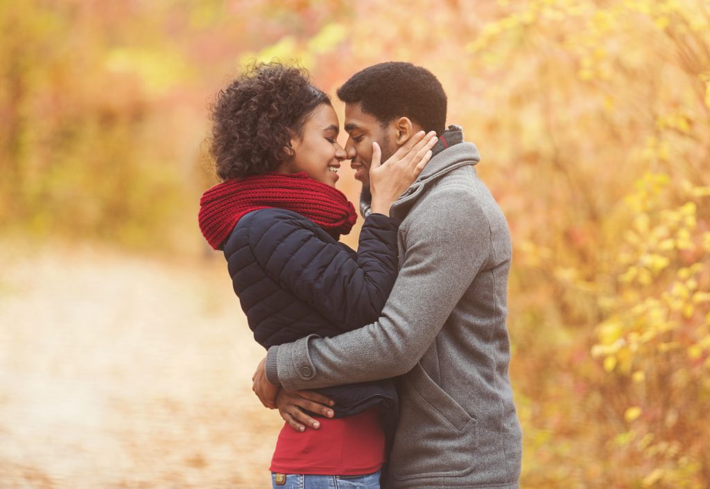 loving couple discussing modern dating trends