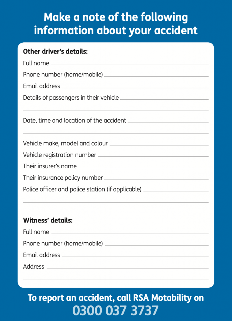 Car Accident Scene Checklist
