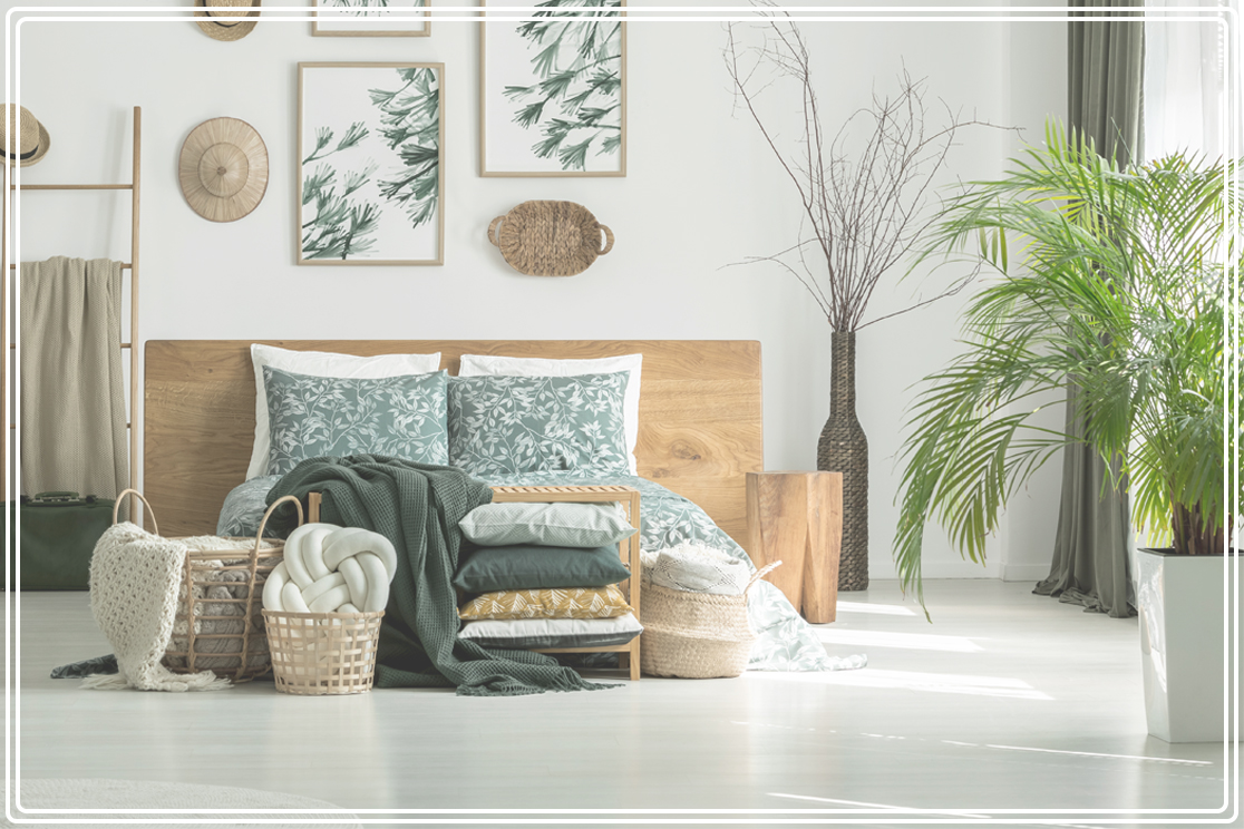 top bedroom trends for 2023 include using wooden furniture and plants like in the photo