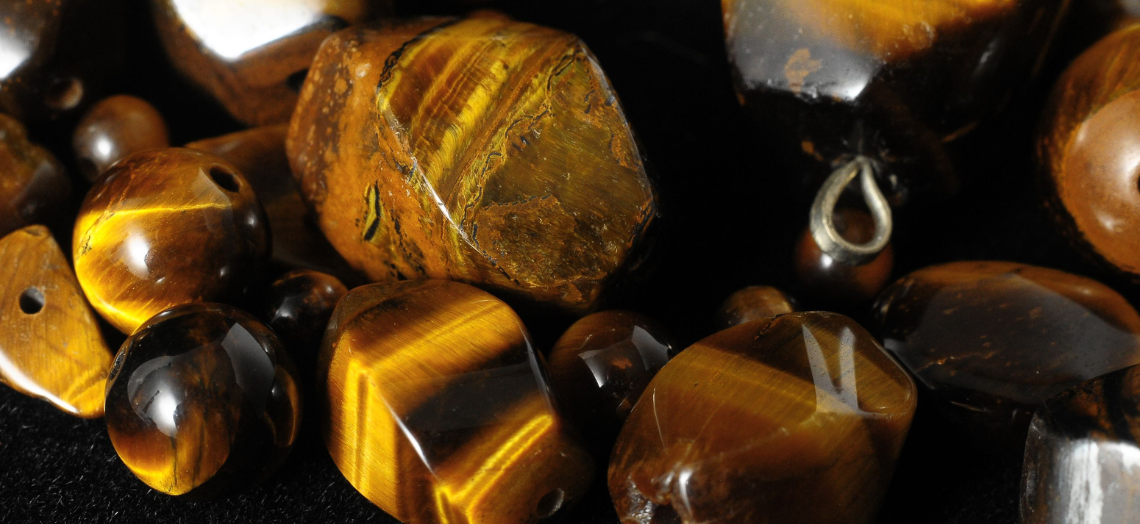 pile of Tigers Eye crystal 