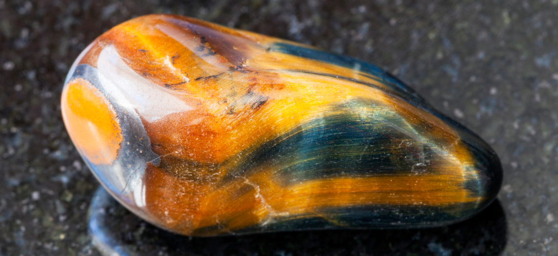 Tigers Eye crystal close up